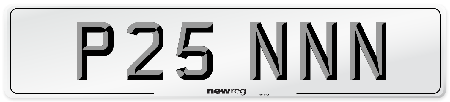 P25 NNN Number Plate from New Reg